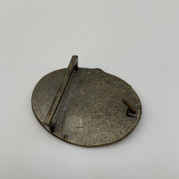 Vintage Accurate 1977 Eagle Patriotic Americana Style Brass Belt Buckle - Picture 2 of 7